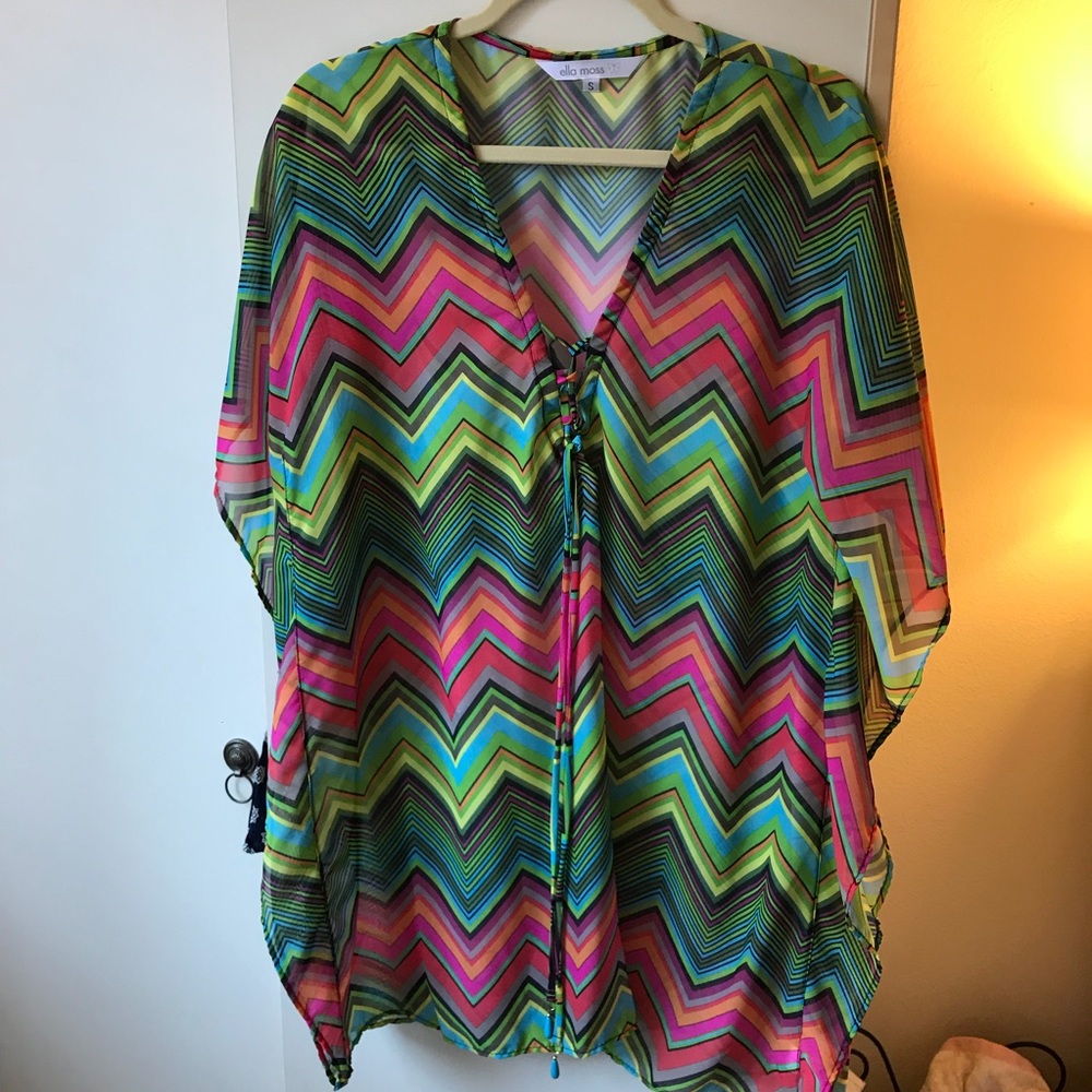 Ella Moss chevron multi colored cover up